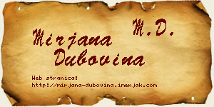 Mirjana Dubovina vizit kartica